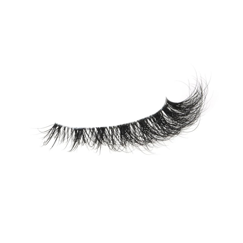 6-13mm natural volume mink lashes strip side view