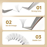 short stem premade lash fans advantage