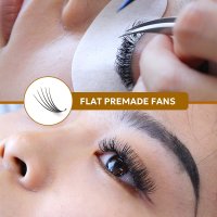 flat premade fans lash extension effect