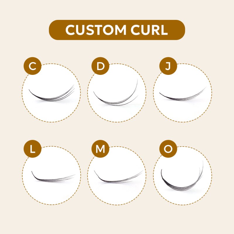flat prem fan lashes custom curl