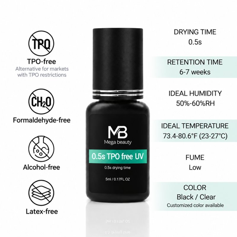 TPO Free UV Lash Glue Detailed Performance Specifications