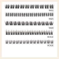 Anime-style cluster lashes — front view