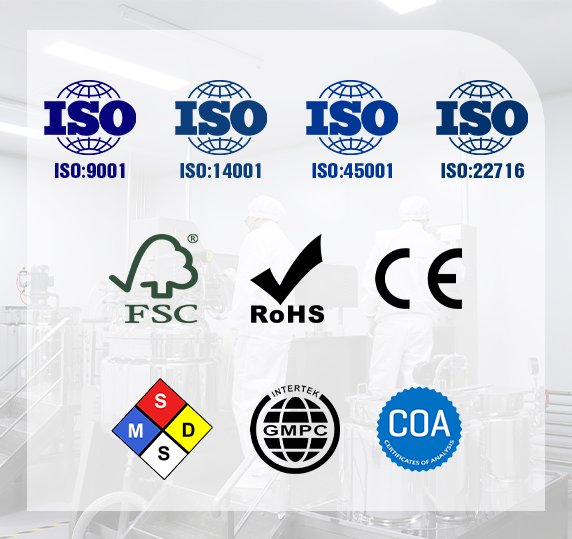 International quality and compliance certifications of Mega Beauty lash manufacturer